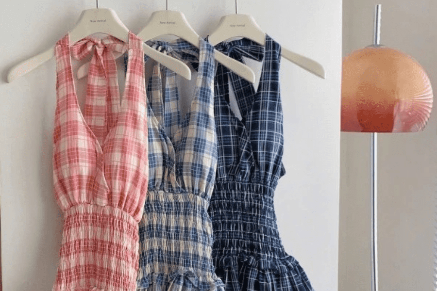 Váy babydoll kẻ ô caro 4