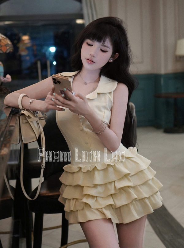 Váy bèo cổ tàu cúc bọc lên dáng siêu xinh - phong cách sang chảnh và quyễn rũ - Hình ảnh 4