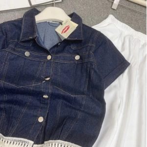 Set Áo Denim Tay Cánh Dơi