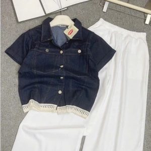 Set Áo Denim Tay Cánh Dơi