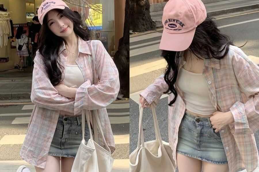 phối đồ style hàn quốc nữ mùa hè