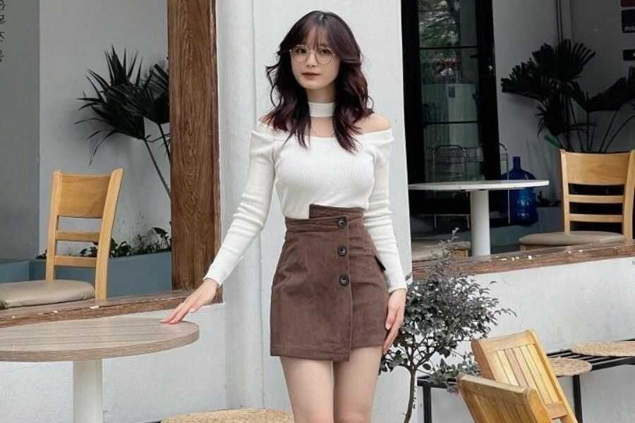 chân váy chữ a hàn quốc