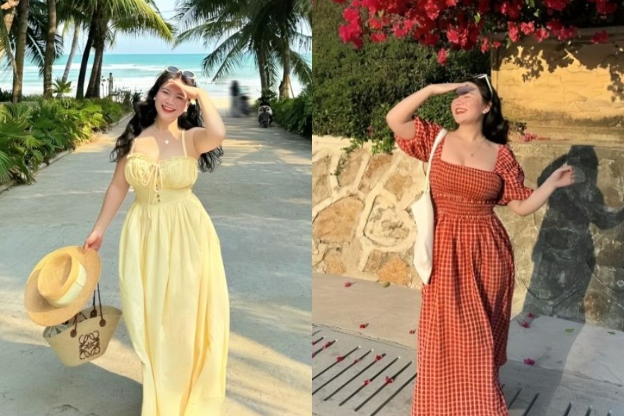 cách phối đồ đi biển cho nữ béo