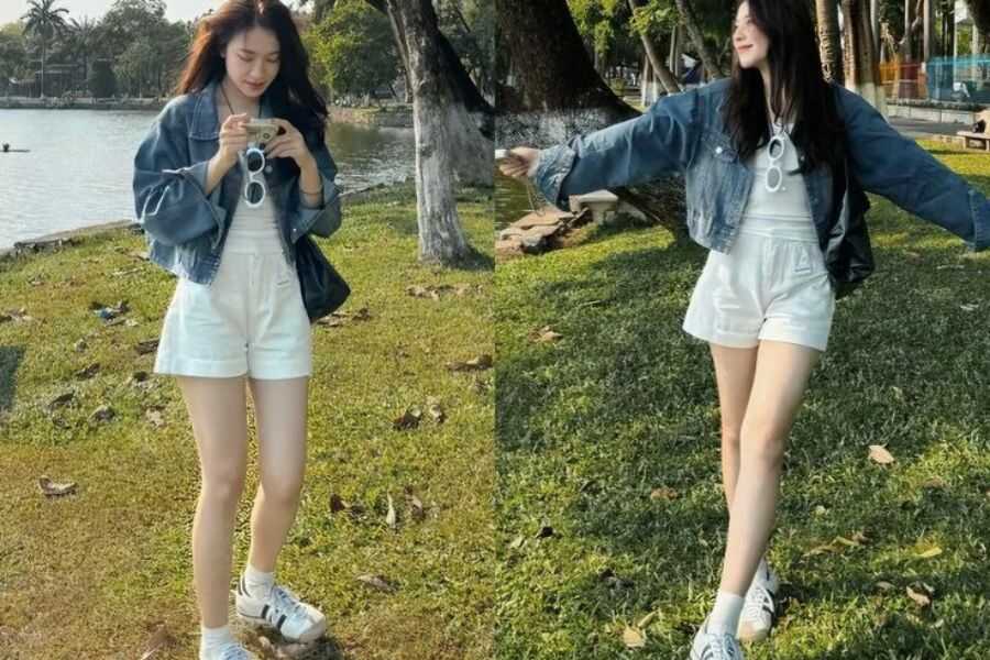 Phối đồ đi biển với quần short