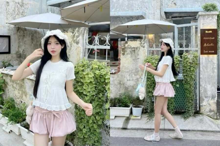phối đồ style hàn quốc nữ mùa hè